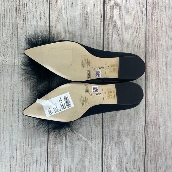 Larroude Lee Pompom Womens Sz 6.5 Flats Black - Picture 9 of 12